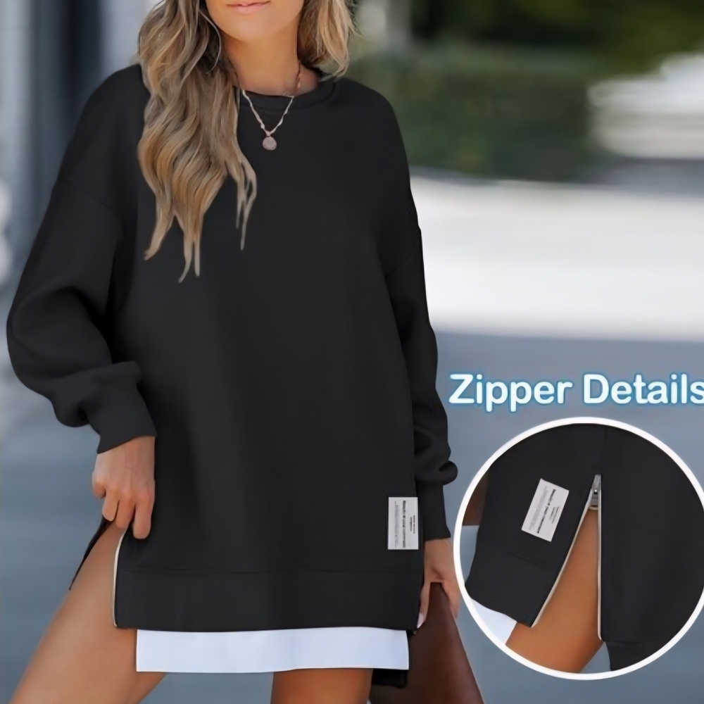 Elegant Black Bomber Jacket for Women - Picture 1 of 5